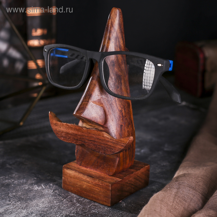 Подставка под очки "Усы Эркюль" дерево 9*6*16 см