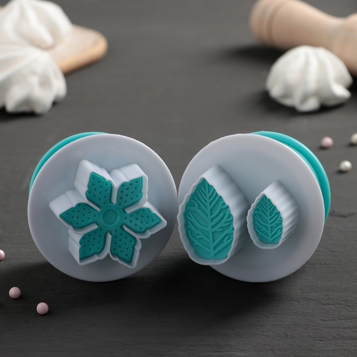 Набор плунжеров кондитерских «Листья», 2 шт Набор плунжеров кондитерских «Листья», 2 шт