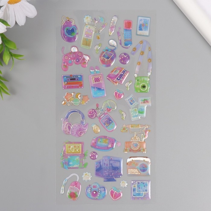 Наклейки для творчества пластик Наклейки для творчества пластик "Технические штучки" 9,3х20,4 см