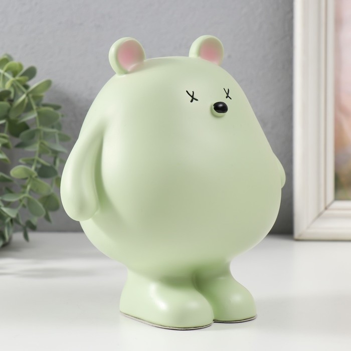 Копилка полистоун Копилка полистоун "Пухлый зеленый мишка" 16х11х16,5 см