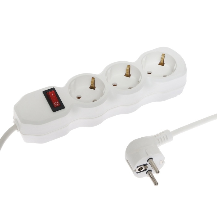 Удлинитель Luazon Lighting ECO, 3 розетки, 7 м, 10 А, 2200 Вт, ПВС 3х0.75 мм2, с з/к, с выкл Удлинитель Luazon Lighting ECO, 3 розетки, 7 м, 10 А, 2200 Вт, ПВС 3х0.75 мм2, с з/к, с выкл