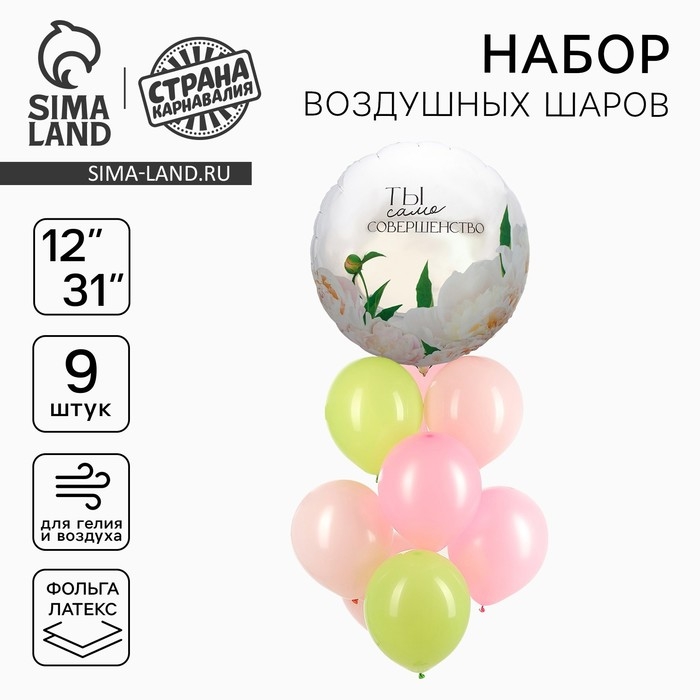 Набор воздушных шаров «Совершество», фольга, латекс, 9 шт. Набор воздушных шаров «Совершество», фольга, латекс, 9 шт.