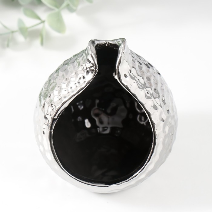 Подсвечник керамика на 1 свечу Подсвечник керамика на 1 свечу "Гранат" d=4,5 см серебро 10х10х11,5 см