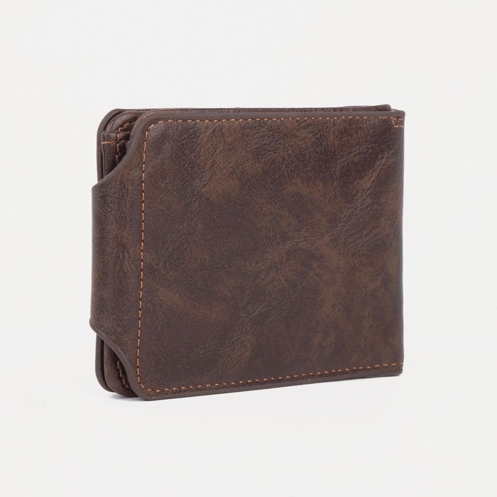Портмоне мужское на магните, для купюр, для карт, для монет, цвет коричневый Портмоне мужское на магните, для купюр, для карт, для монет, цвет коричневый