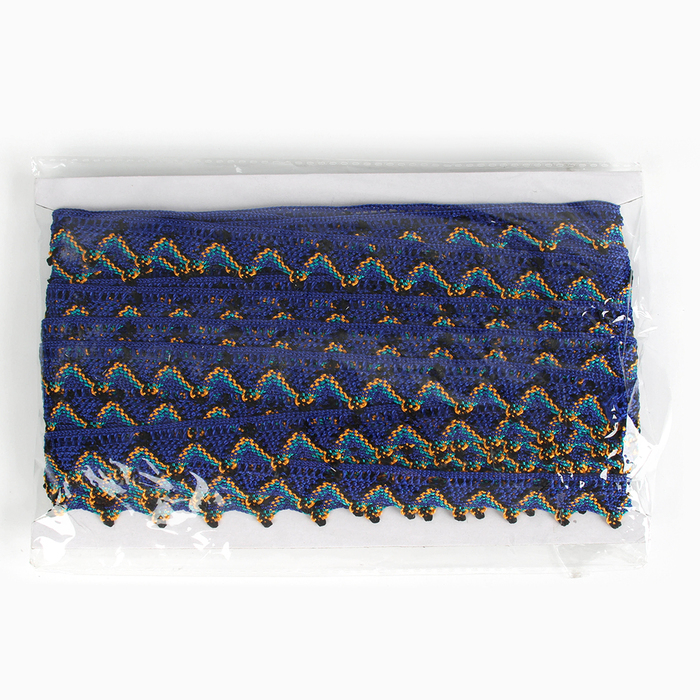 Тесьма «Уголки», ширина 2 см., намотка 25 м, цвет синий Тесьма «Уголки», ширина 2 см., намотка 25 м, цвет синий