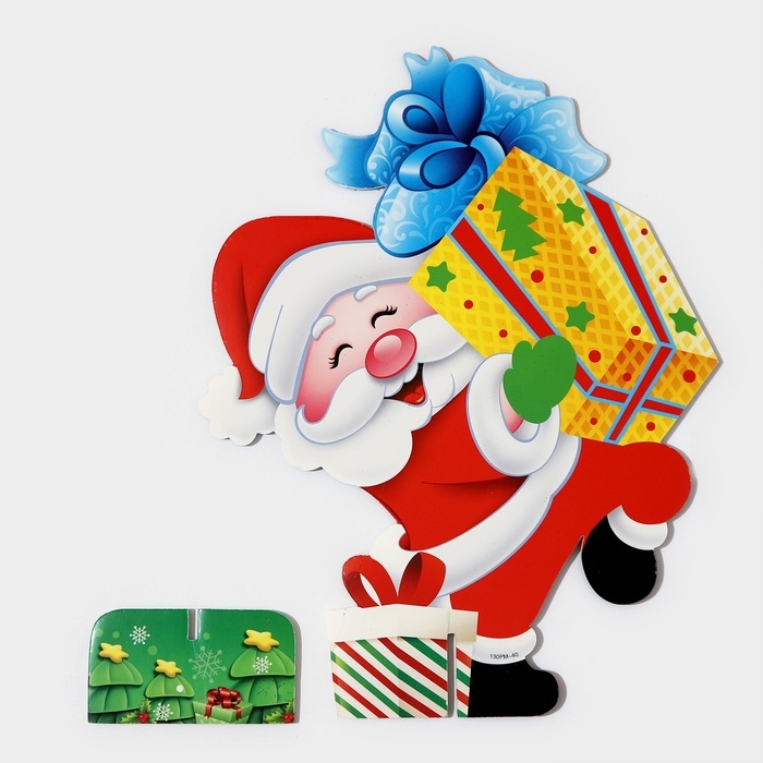 Декоративное украшение (подставка)  Декоративное украшение (подставка) "Дед мороз с подарком" 33х25,5 см