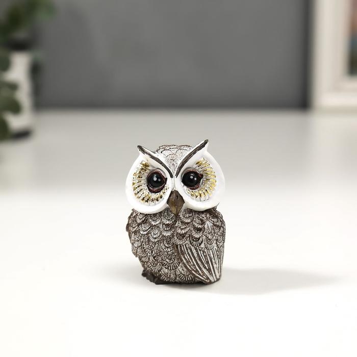Сувенир полистоун Сувенир полистоун "Сова с золотыми глазами" МИКС 5,5х4,5х3 см