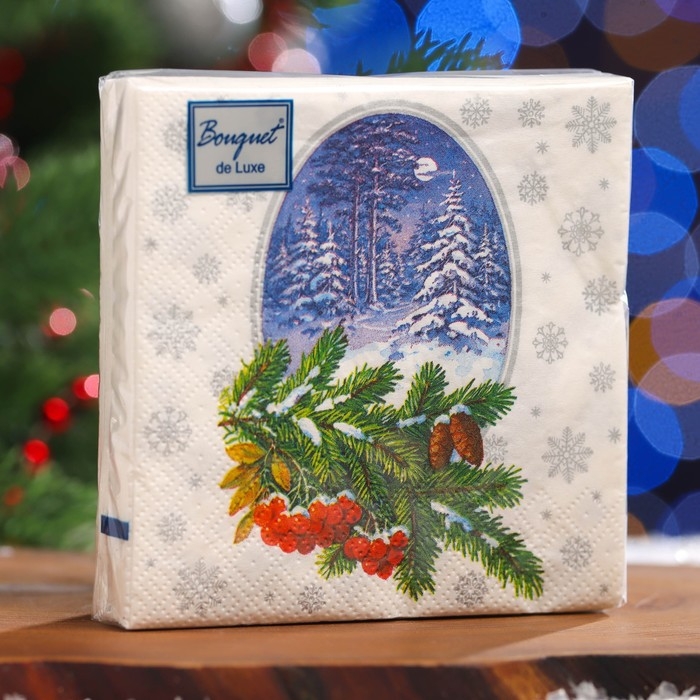 Новый год. Салфетки бумажные Art Bouquet Новый год. Салфетки бумажные Art Bouquet "Зимний лес", 3 слоя, 24x24, 25 листов
