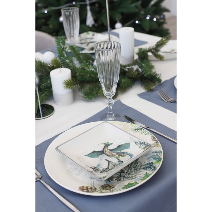 Блюдо сервировочное Доляна «Дракоша», 15×3 см, цвет белый Блюдо сервировочное Доляна «Дракоша», 15×3 см, цвет белый