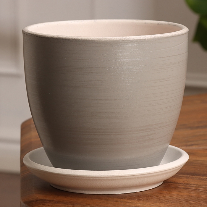 Горшок цветочный Горшок цветочный "Фоджа" серый линии 1,4 л