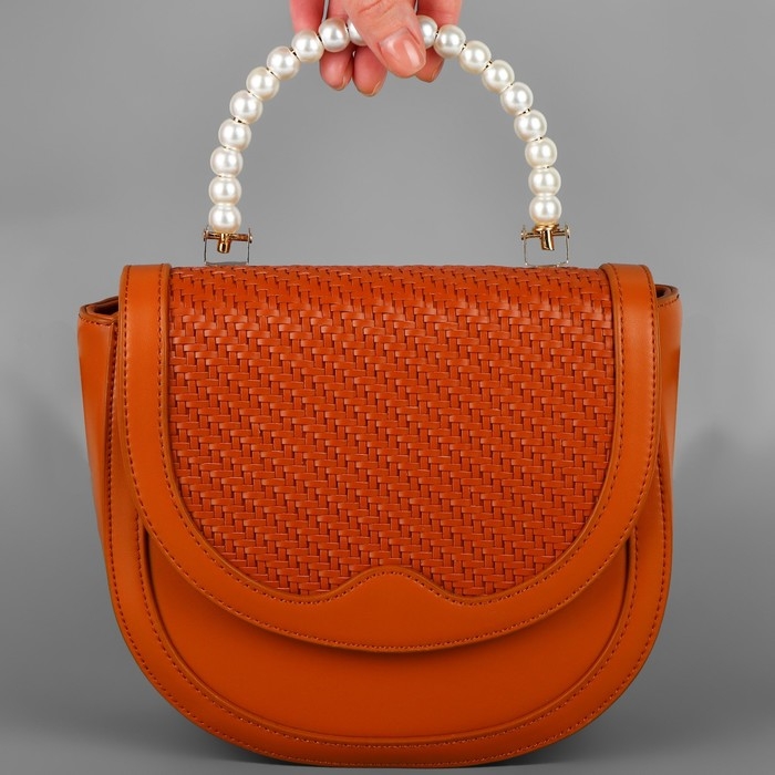 Ручка для сумки, металлическая, жемчужные бусы, на прокол, 12,5 × 9 × 1,2 см, цвет белый/золотой Ручка для сумки, металлическая, жемчужные бусы, на прокол, 12,5 × 9 × 1,2 см, цвет белый/золотой