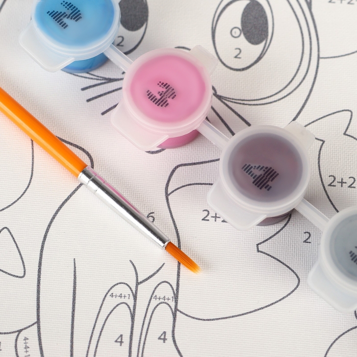 Картина по номерам для детей, 17х17 см, Котенок Гав Картина по номерам для детей, 17х17 см, Котенок Гав