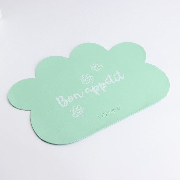 Коврик под миску форменный «Лапка», 39 х 30 см, мятный Коврик под миску форменный «Лапка», 39 х 30 см, мятный