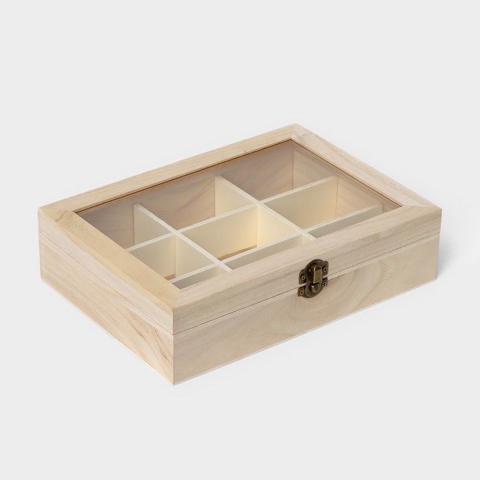 Ящик для хранения чайных пакетиков Доляна «Ахмадабад», 9 ячеек, 24×17,3×6,5 см Ящик для хранения чайных пакетиков Доляна «Ахмадабад», 9 ячеек, 24×17,3×6,5 см