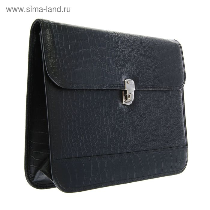 Папка деловая, искусственная кожа, для бумаг, 350 х 250 х 30 мм, 1 отделение, на замке, 3Д06 "Крокодил"