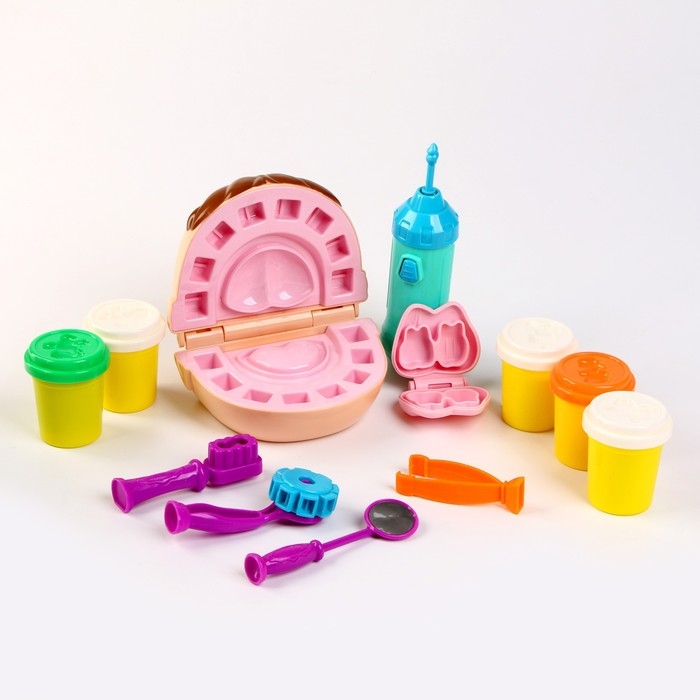 Набор теста для лепки «Стоматолог» 5 баночек по 60 г Набор теста для лепки «Стоматолог» 5 баночек по 60 г