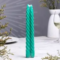 Набор свечей витых, 2.2&times;25 см, лакированная 2 шт., зелёный