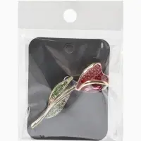 Брошь &laquo;Цветок&raquo; тюльпан, стразы, цвет розово-зелёный в золоте