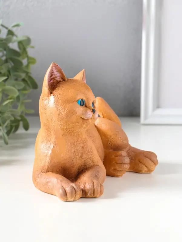 Фигурка гипс &laquo;Кошка лежит&raquo;, 13&times;17&times;12 см, рыжий