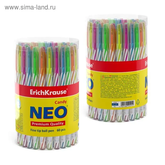 Ручка шариковая ErichKrause Neo Candy, игольчатый узел 0.7 мм, чернила синие, супермягкое письмо, длина линии письма 1000 метров, МИКС Ручка шариковая ErichKrause Neo Candy, игольчатый узел 0.7 мм, чернила синие, супермягкое письмо, длина линии письма 1000 метров, МИКС