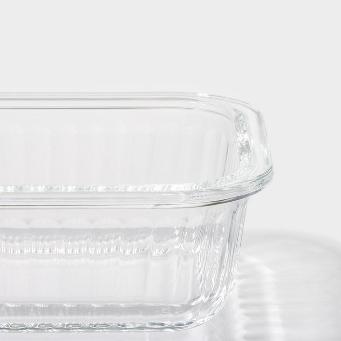 Контейнер для еды из жаропрочного стекла Доляна «Шиаду», квадратный, 800 мл, 15×7 см