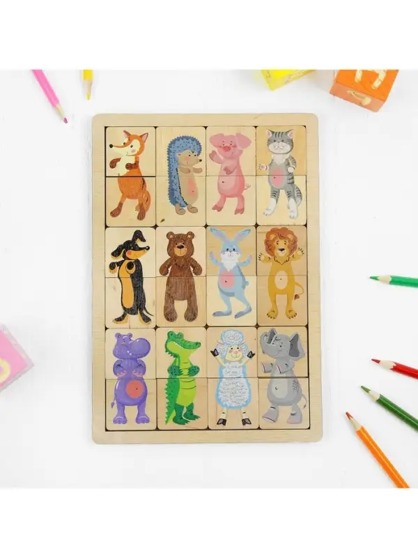 Пазлы деревянные Десятое Королевство &laquo;Зоопарк&raquo;, 24 детали