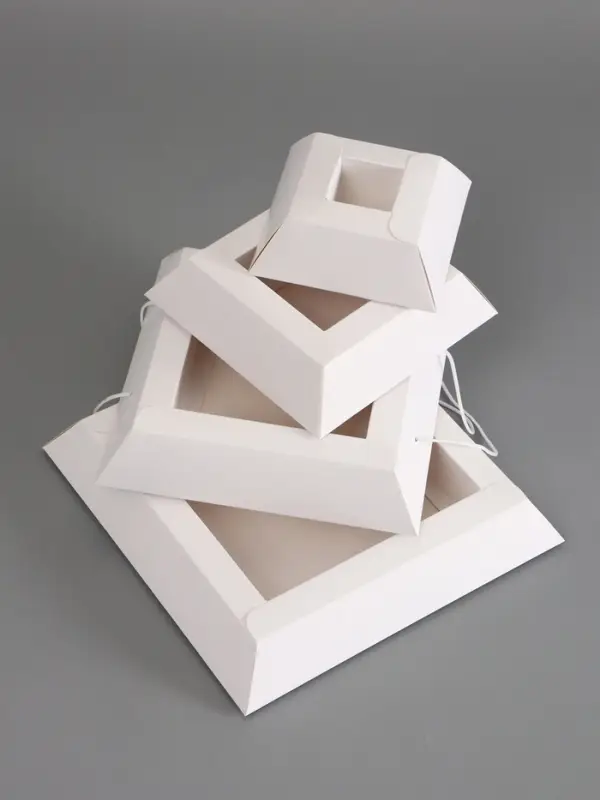 Коробка-пирамида на 5 ярусов для кейтеринга, закусок и фуршета 30 х 30 х 35 см