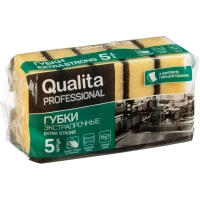 Губки для мытья посуды QUALITA EXTRA STRONG 5 шт/уп