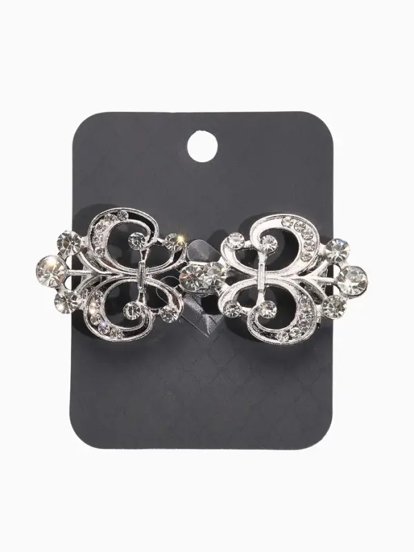 Зажим для кардигана Зажим для кардигана "Ажур", лилия, цвет белый в серебре