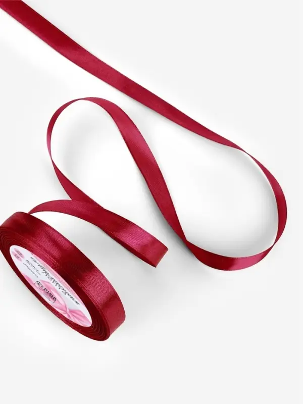 Лента атласная, 12 мм, 23&plusmn;1 м, бордовая №37