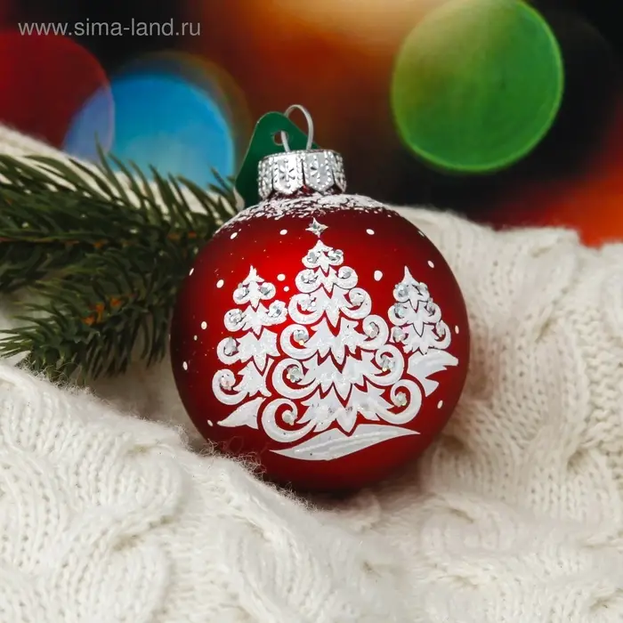 Ёлочный шар &laquo;Новогодний&raquo; d=6 см, без упаковки, МИКС