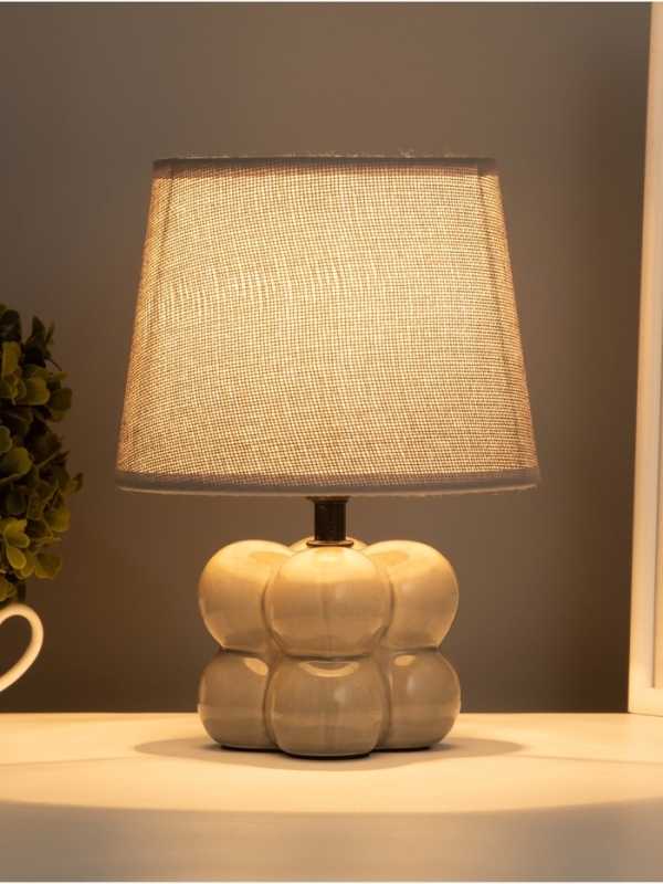 Лампа настольная Лампа настольная "Бабл" 40Вт Е14 серый 18х18х26см