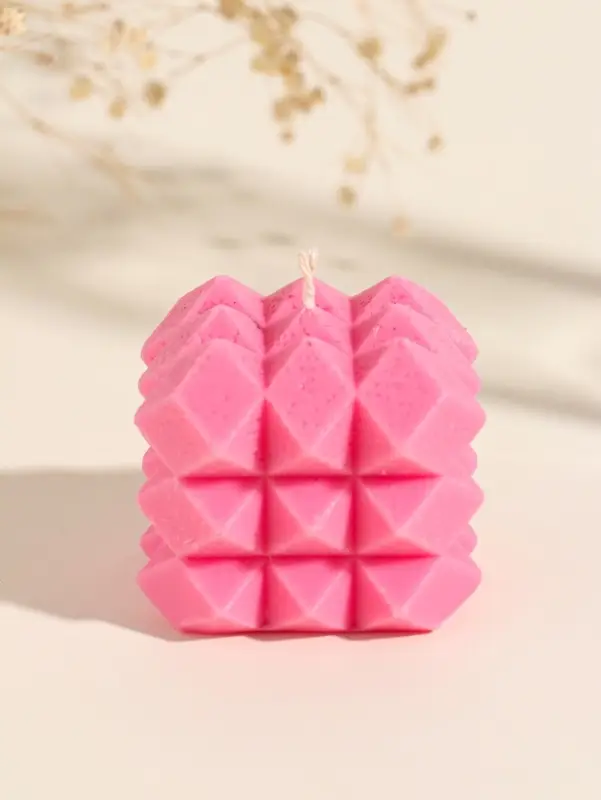Свеча интерьерная &laquo;Геометрия&raquo;, розовая, 5.5&times;5 см