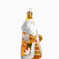 Ёлочная игрушка &laquo;Дед Мороз&raquo; снежинки, h=12 см, ручная роспись, золото