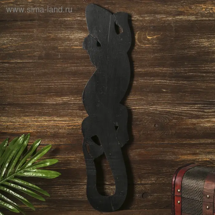 Панно настенное  Панно настенное "Геккон с цветочным узором" дерево 1x12x50 см