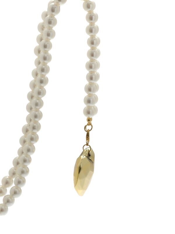 Портупея жемчужная с кулоном «Сердце», 129 см, белая в золоте Портупея жемчужная с кулоном «Сердце», 129 см, белая в золоте