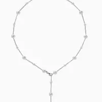 Кулон трансформер &laquo;Россыпь жемчуга&raquo;, бусины №6.8, L=50 см, белый в серебре