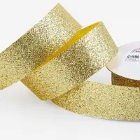 Лента декоративная &laquo;Блёстки&raquo;, 25 мм, 9.1&plusmn;0.5 м, цвет золотой