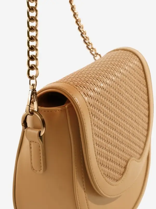 Ручка для сумки, бамбук, с цепочками и карабинами, 60 см, цвет золотой