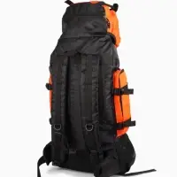 Рюкзак туристический, 90 литров, 6 наружных карманов, шнуровка, оранжевый