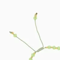 Браслет, длина 16 см, цв. фисташковый, золотой