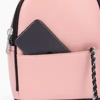 Рюкзак-мини женский на молнии, с карманом, размер 21&times;12&times;27 см, розовый