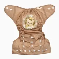 Многоразовый подгузник Крошка Я &laquo;Львенок&raquo;, 3-15 кг, коричневый