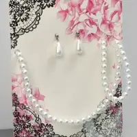 Набор 3 предмета: серьги, бусы, браслет &laquo;Классика&raquo;, белый, 45 см