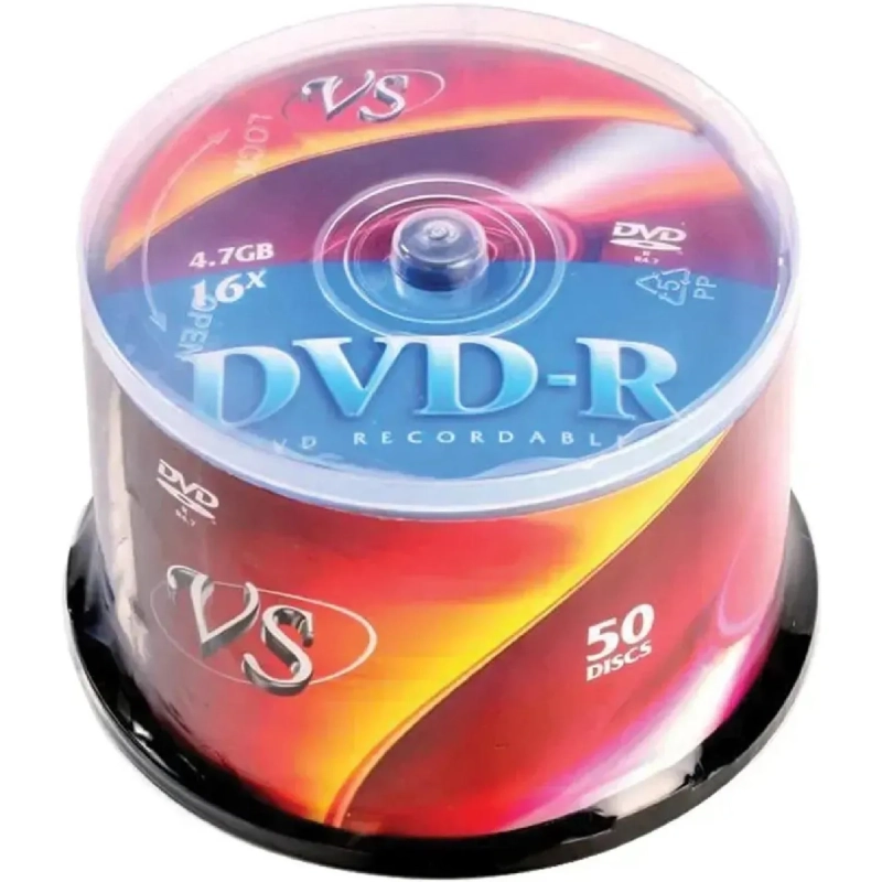 Носители информации DVD-R, 16x, VS, Cake/50, VSDVDRCB5001