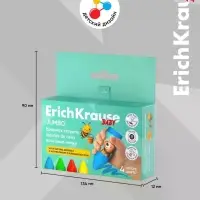 Восковые мелки 4 цв ErichKrause Baby Jumbo Bee Wax, коробка, европодвес