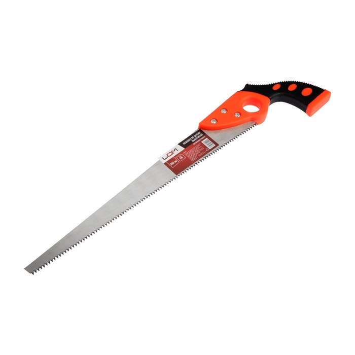 Ножовка по дереву ЛОМ, выкружная, обрезиненная рукоятка, каленый зуб, 7-8 TPI, 350 мм Ножовка по дереву ЛОМ, выкружная, обрезиненная рукоятка, каленый зуб, 7-8 TPI, 350 мм