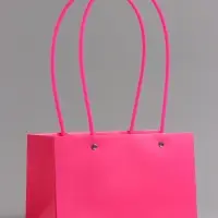 Сумка переноска для цветов, влагостойкая, фуксия, 22&times;10.5&times;13.5 см