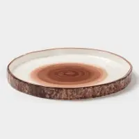 Тарелка Magistro Wood, d=20 см, фарфор, коричневая
