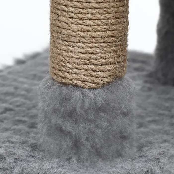 Домик-когтеточка, 53&times;35&times;65 см, квадратный, 2 уровня, серый